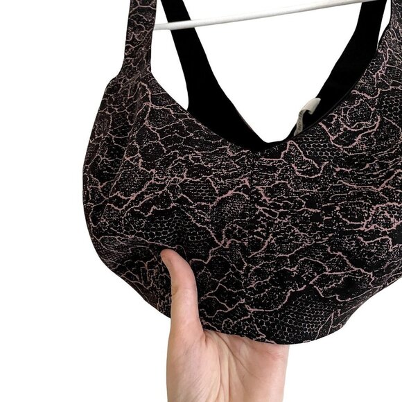 Lululemon black and pink marbled sports bra adjustable workout light support - Picture 2 of 5